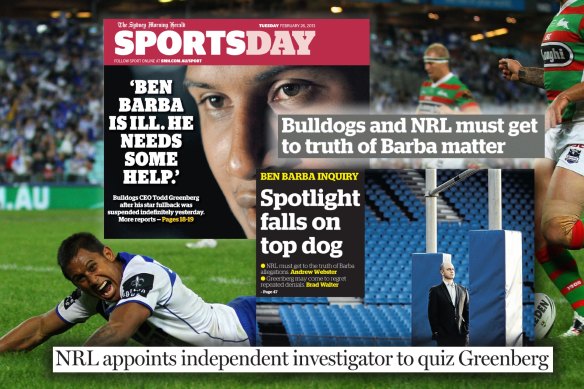 The headlines followed the Bulldogs and Ben Barba in 2013.