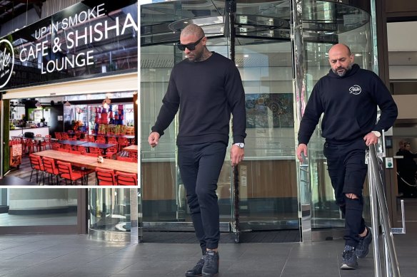 Up in Smoke co-directors Hussein Awada and Kareem Hassan leaving Perth Magistrates Court on Wednesday.