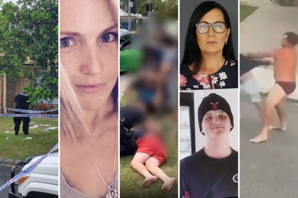 Relatives of several people allegedly killed by young offenders in recent years, including Emma Lovell (second left) and Angus Beaumont (second right), were among those at the recent Parliament House rally.