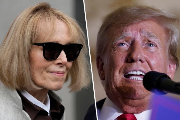 Suçlayıcı E Jean Carroll ve eski başkan Donald Trump.