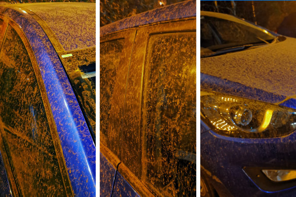 A car covered in smoke in Bardwell Park, in southern Sydney.