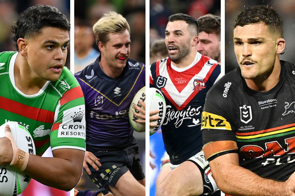 Latrell Mitchell, Cameron Munster, James Tedesco and Nathan Cleary. 