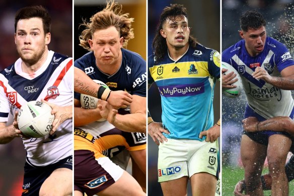 Luke Keary, Reuben Cotter, Tino Fa’asuamaleaui and Jake Averillo.