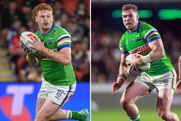 Corey Horsburgh (left) and Hudson Young both made their Origin debuts in 2023.