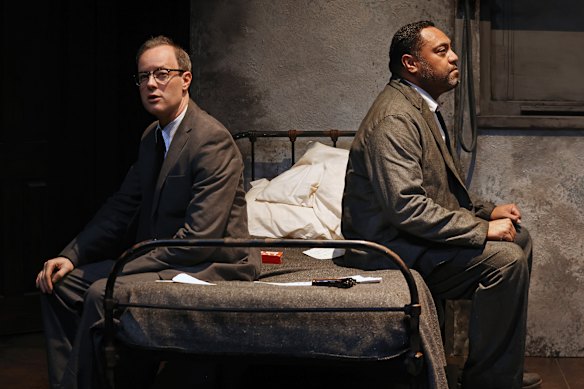 Gareth Davies and Anthony Taufa in The Dumb Waiter.
