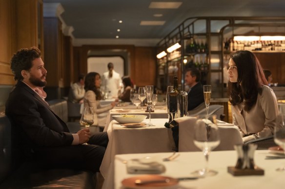 Kit Harington, in his first series role since Game of Thrones, with Marisa Abela.