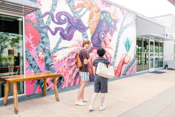 Vibrant street murals at 8th Street Market.