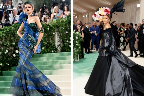 Zendaya’s two looks. 