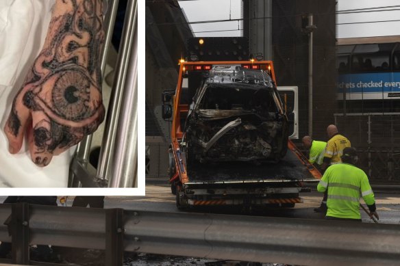 The alleged driver’s distinctive tattoo, and the aftermath of the accident.