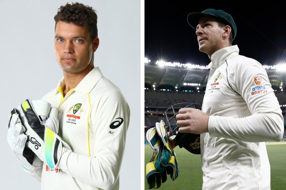 Alex Carey and Tim Paine.  A new gloveman has often coincided with a period of renewal for the Australian Test side.