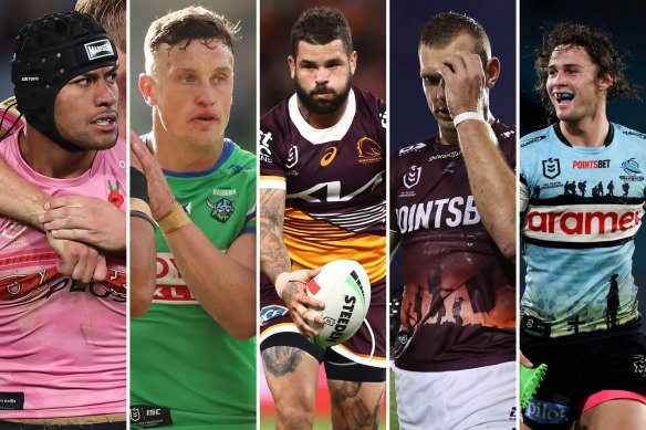 Stephen Crichton, Jack Wighton, Adam Reynolds, Tom Trbojevic and Nicho Hynes.