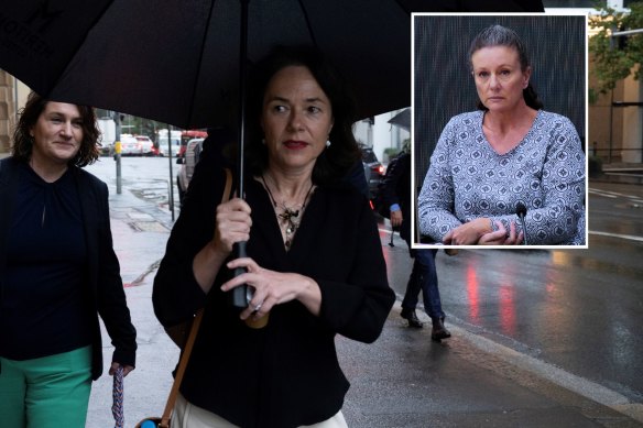 Professor Carola Vinuesa arriving at the Kathleen Folbigg inquiry in Sydney in February.