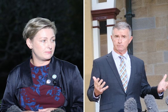 Queensland ministers Amanda Camm and Tim Mander have been grilled about the timeline, and disclosure, of their relationship.