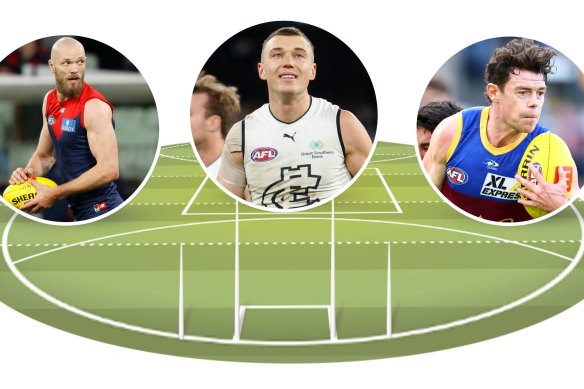 Max Gawn, Patrick Cripps and Lachie Neale.