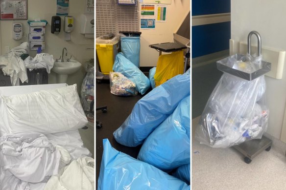 Nurses and midwives at seven Healthscope hospitals in NSW are refusing to strip beds, empty linen skips and bins, and mop floors. 