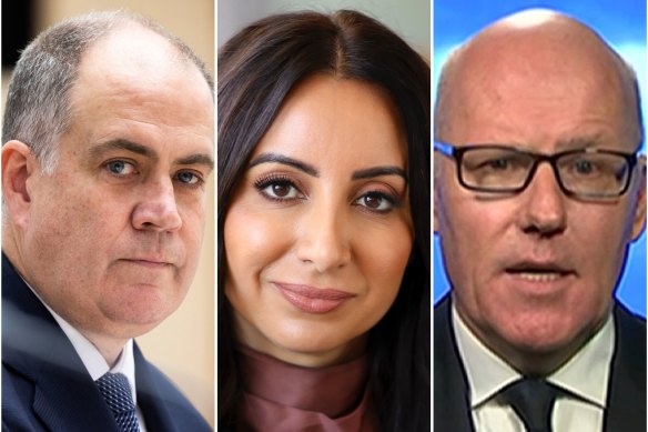 ABC global affairs editor John Lyons,  journalist, presenter and diversity advocate Antoinette Lattouf and ABC managing director David Anderson.