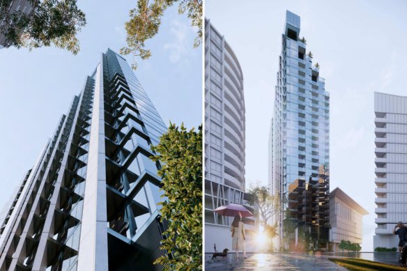 An artist’s impression of a 30-storey tower proposed for Boundary Street at South Brisbane.