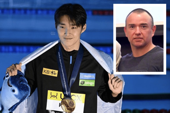 Michael Palfrey says he hopes South Korean swimmer Kim Woo-min wins gold – even though he is rivalling two Australians on night one.