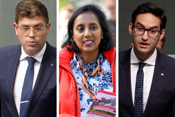 Labor MPs Jerome Laxale, Michelle Ananda-Rajah and Josh Burns all represent seats with a high proportion of renters. 