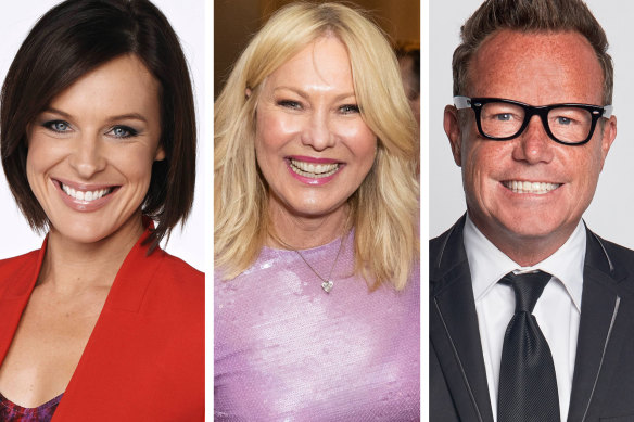 Natarsha Belling (left), Kerri-Anne Kennerley and Tim Bailey are among those understood to have lost their jobs at Network 10.