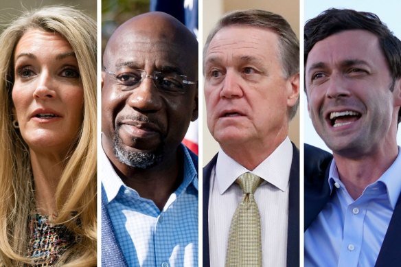 The contenders, from left: Kelly Loeffler, Raphael Warnock, David Perdue, Jon Ossoff.