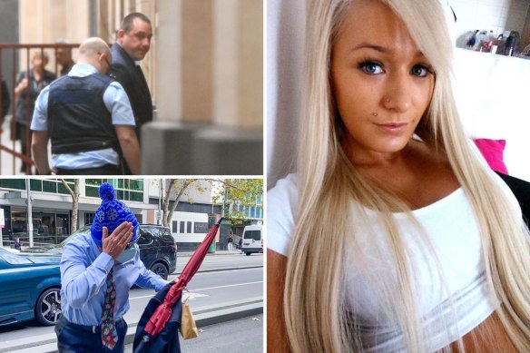 A supplied image of Ellie Price and (top left) accused killer Ricardo Barbaro arrives at court this week and (bottom left) Mark Gray arrives at the Supreme Court in May.