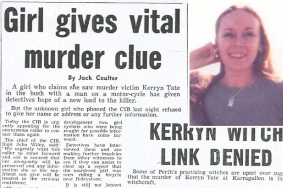 Kerryn Tate was killed south-east of Perth in the late 1970s. 