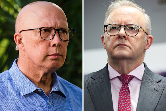 Peter Dutton and Anthony Albanese on the campaign trail today.