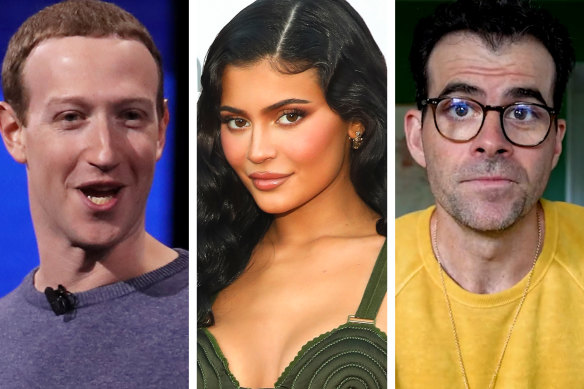 Instagram boss Adam Mosseri, right, and Meta chief executive Mark Zuckerberg are not resiling from a push to video and recommended posts attacked by Kylie Jenner. 