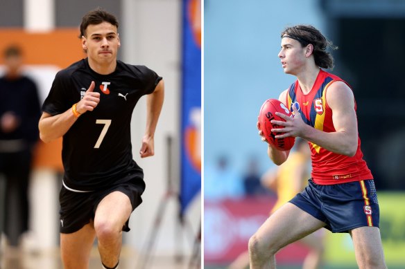 Carlton will have an opportunity to pick up talented twins Lucas (left) and Ben Camporeale at the draft as they are sons of club legend Scott Camporeale.