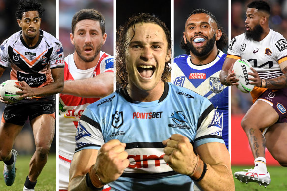 Jahream Bula, Ben Hunt, Nicho Hynes, Josh Addo-Carr and Payne Haas.