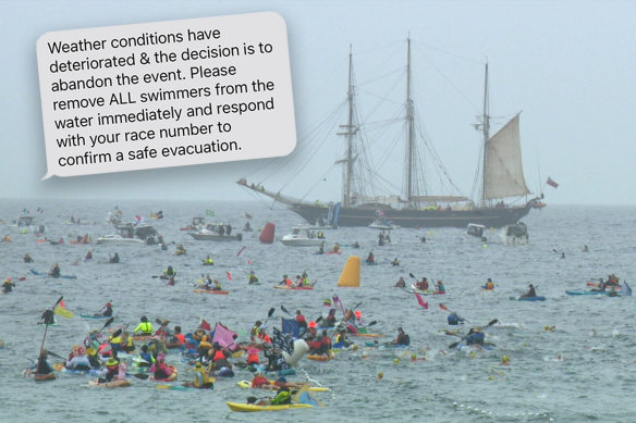 The Rottnest Channel Swim was completely abandoned for the first time in history on Saturday. 