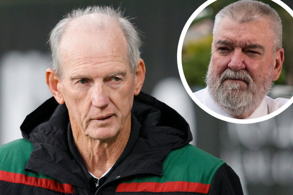 Wayne Bennett and former Souths football boss Shane Richardson.