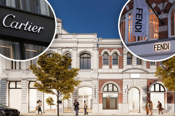 Modern and old buildings, Louis Vuitton house, Sydney, Australia