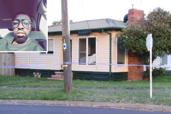 Composite image of Samuel Baker Ayul and the Hampton East crime scene.