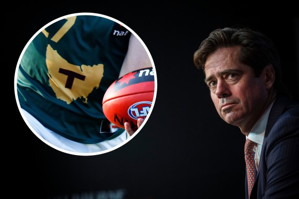 AFL chief executive Gillon McLachlan. The time for a decision for a 19th AFL team in Tasmania is looming.