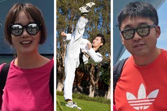 Min Cho, taekwondo instructor Kwang Kyung Yoo and Steven Cho.