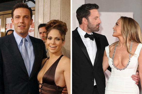 Then and now: Ben Affleck and Jennifer Lopez.