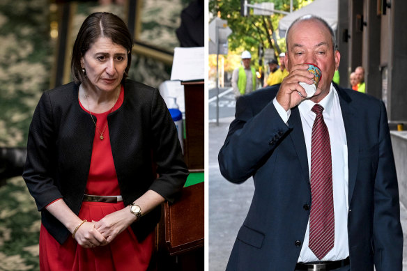 Daryl Maguire (right) gave Louise Raedler-Waterhouse the private email address of then-Premier Gladys Berejiklian (left), his then secret lover.