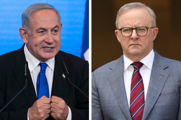 Benjamin Netanyahu has blamed the Albanese government for the Melbourne synagogue attack.