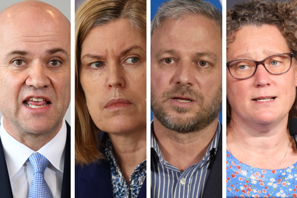 The chief health officers of Queensland (John Gerrard), NSW (Kerry Chant), Victoria (Brett Sutton) and the ACT (Kerryn Coleman), who are all members of the Australian Health Protection Principal Committee.