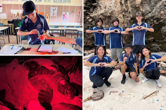 Year 8 students from Christmas Island District High School got involved in local conservation, helping endangered turtles.