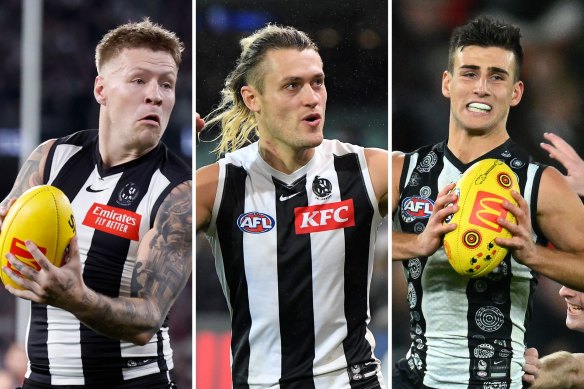 Chief playmakers Jordan de Goey, Darcy Moore and Nick Daicos have been absent in recent weeks and Collingwood’s form has suffered.