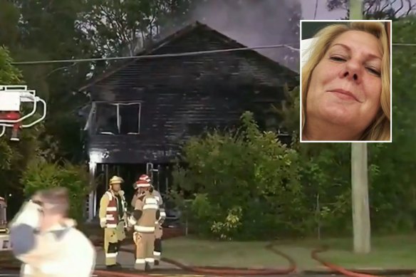 Alexis Virginia Parkes (inset) begged her neighbour to free her from her burning home. 