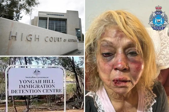 A man arrested over a violent home robbery of elderly Perth couple Ninette (pictured) and Philip Simons had been released from immigration detention last November as part of a controversial High Court ruling.