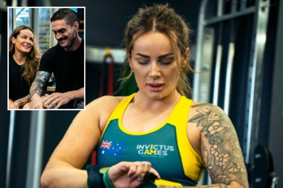 Brooke Mead – and inset with husband David – has overcome a daunting personal battle to reach the Invictus Games.