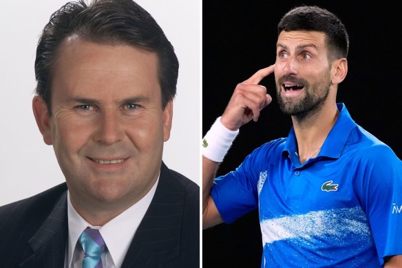 Tony Jones and Novak Djokovic.