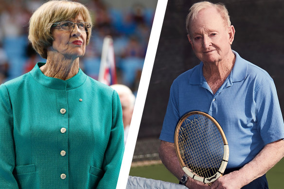 Margaret Court and Rod Laver.