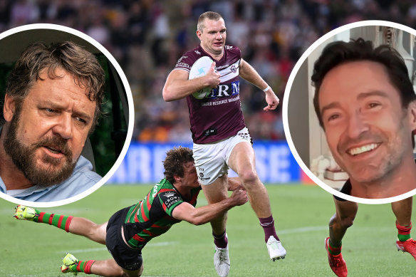 Russell Crowe and Hugh Jackman and their Rabbitohs and Sea Eagles have previously been linked to the US.