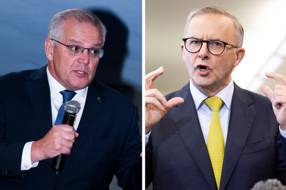 Scott Morrison and Anthony Albanese on Wednesday.